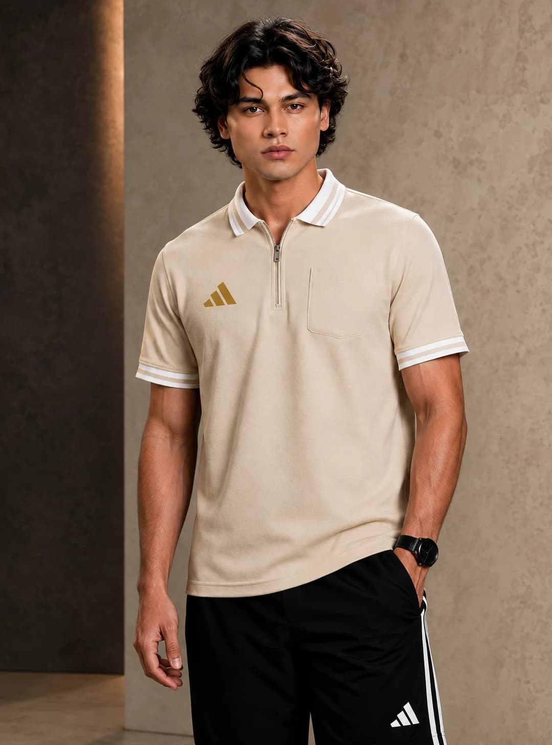 TX143 Off White men's polo