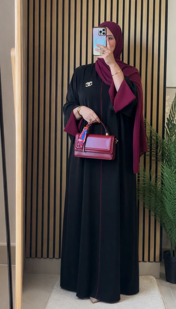 TX41 Black Maroon Borkha