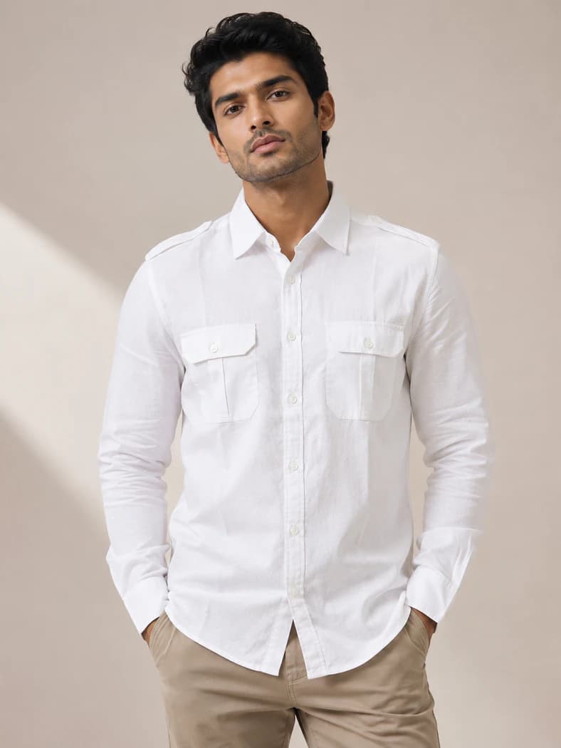 SHT96 White Full Sleeve Shirt